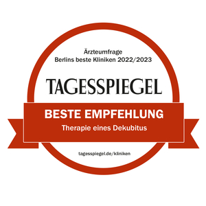Tagesspiegel-Ärzteumfrage Kliniken Berlin 2022/2023: „Beste Empfehlung: Therapie eines Dekubitus“